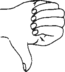 un signo diferente para NO.