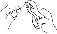 doblando la sonda.