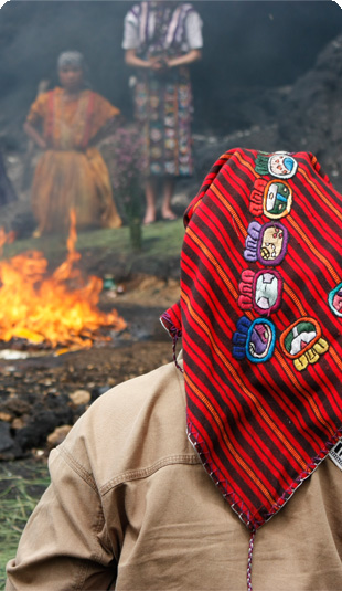maya around a fire