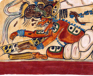 maya drawing of person and calendar